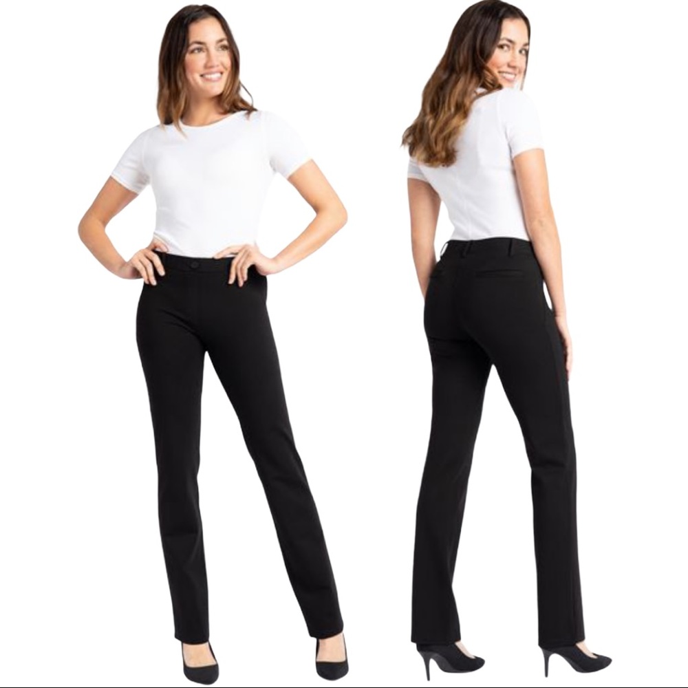 Betabrand Straight Leg Dress Pant Yoga Pants Black